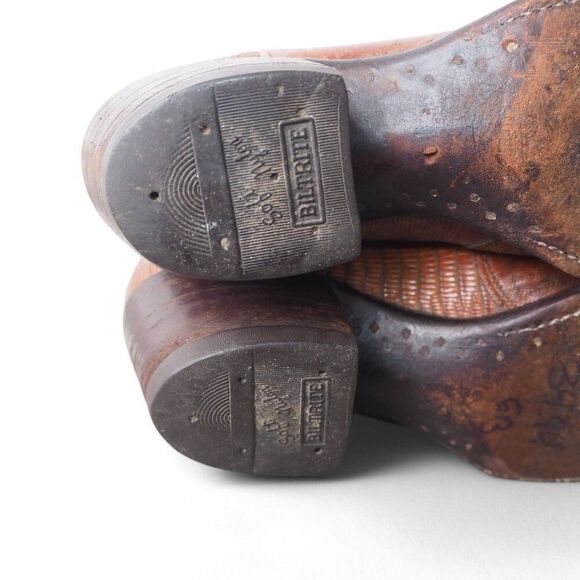 Dan Post Vintage Teju Lizard Western Cowboy Cowgirl Boots Peanut Brown Women 7C - Picture 12 of 12